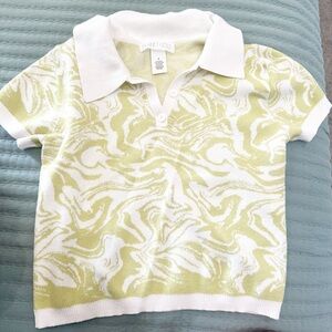 pastel green crop top beautiful! Planet gold! 52% rayon 26% polyester 22% nylon